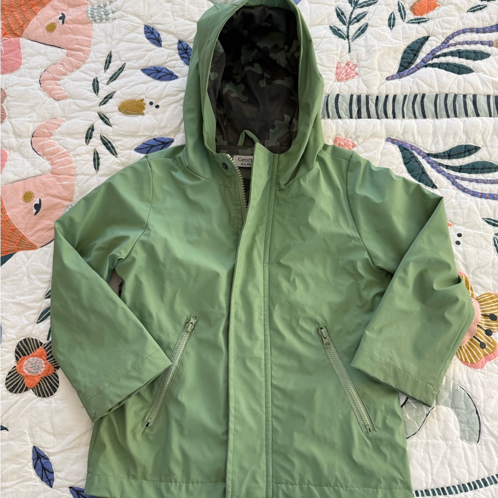 George Kids Raincoat in Olive Green